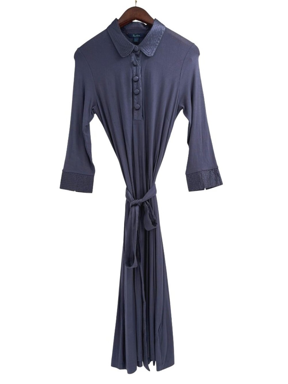 NWT Boden Womens Size 12R Belted 3/4 Sleeve Midi Shirt Dress Jersey Knit Classic